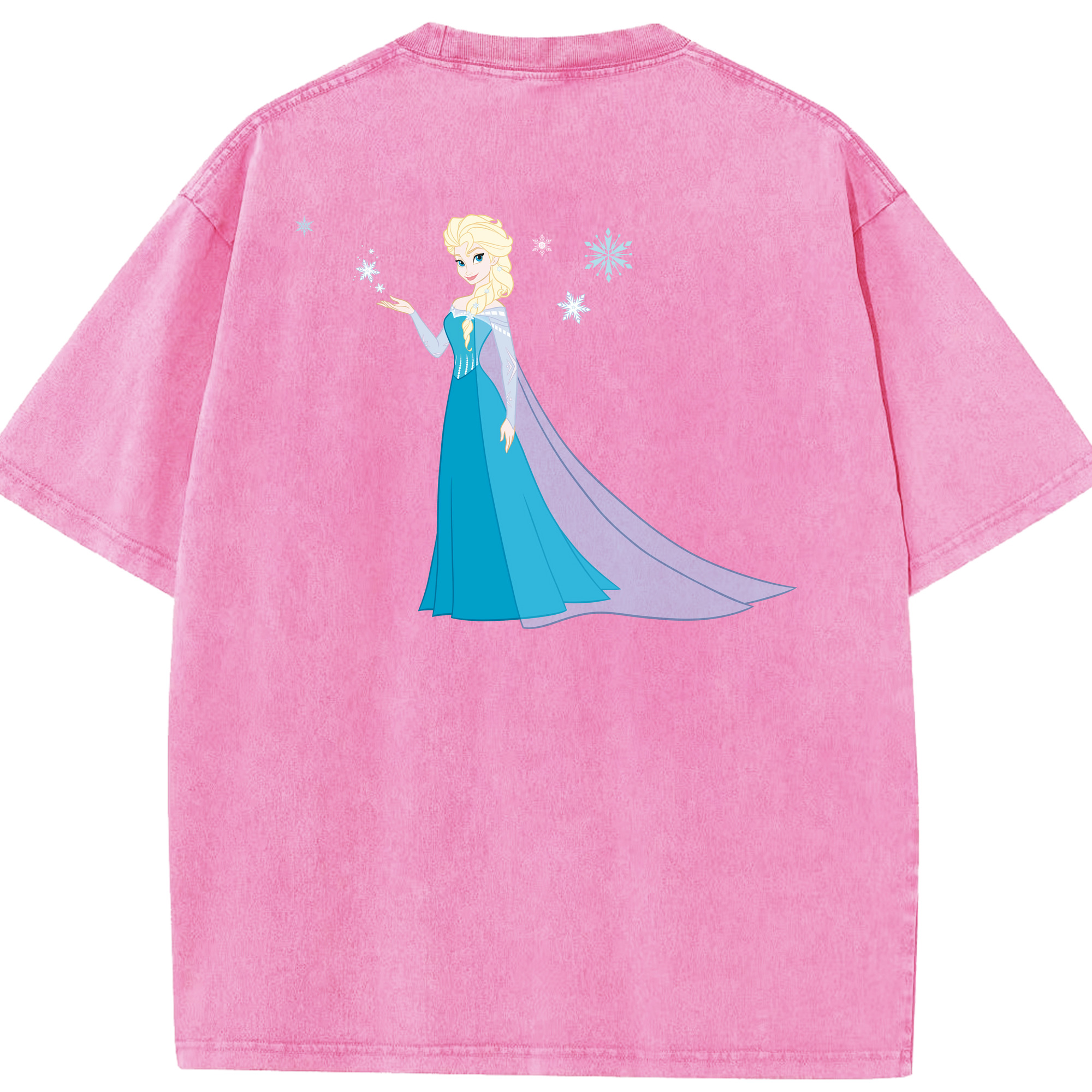 （画像用） アナと雪の女王 アンナ エルサ Frozen Anna Elsa 綿100% ヴィンテージ風 半袖Tシャツ（背面プリント）